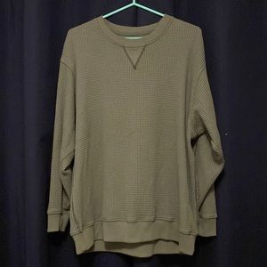 Cozy oversized waffle M tunic length sweater